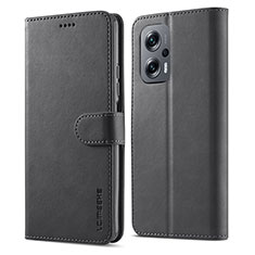 Custodia Portafoglio In Pelle Cover con Supporto LC1 per Xiaomi Redmi Note 11T Pro+ Plus 5G Nero