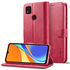 Custodia Portafoglio In Pelle Cover con Supporto LC2 per Xiaomi Redmi 9 Activ Rosa Caldo