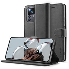 Custodia Portafoglio In Pelle Cover con Supporto LC2 per Xiaomi Redmi K50 Ultra 5G Nero