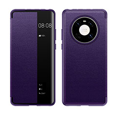 Custodia Portafoglio In Pelle Cover con Supporto LF1 per Huawei Mate 40 Pro Viola