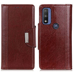 Custodia Portafoglio In Pelle Cover con Supporto M01L per Motorola Moto G Pure Marrone