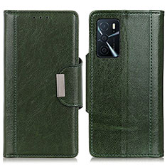 Custodia Portafoglio In Pelle Cover con Supporto M01L per Oppo A16s Verde