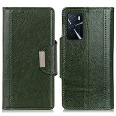 Custodia Portafoglio In Pelle Cover con Supporto M01L per Oppo A54s Verde