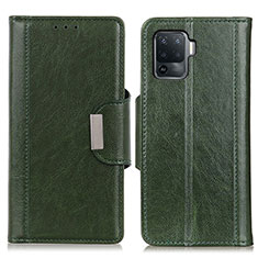 Custodia Portafoglio In Pelle Cover con Supporto M01L per Oppo F19 Pro Verde