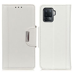 Custodia Portafoglio In Pelle Cover con Supporto M01L per Oppo Reno5 F Bianco