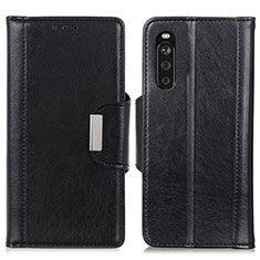 Custodia Portafoglio In Pelle Cover con Supporto M01L per Sony Xperia 10 III Lite Nero