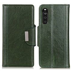 Custodia Portafoglio In Pelle Cover con Supporto M01L per Sony Xperia 10 III Lite Verde