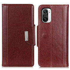 Custodia Portafoglio In Pelle Cover con Supporto M01L per Xiaomi Redmi K40 5G Marrone