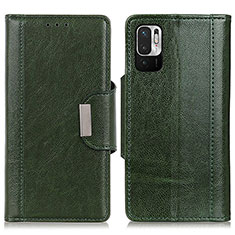 Custodia Portafoglio In Pelle Cover con Supporto M01L per Xiaomi Redmi Note 10 JE 5G Verde