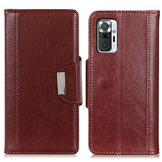 Custodia Portafoglio In Pelle Cover con Supporto M01L per Xiaomi Redmi Note 10 Pro 4G Marrone