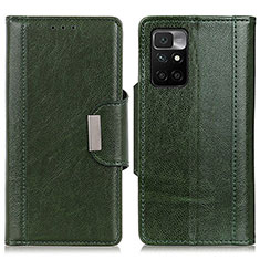 Custodia Portafoglio In Pelle Cover con Supporto M01L per Xiaomi Redmi Note 11 4G (2021) Verde