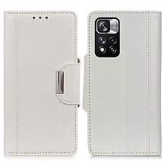 Custodia Portafoglio In Pelle Cover con Supporto M01L per Xiaomi Redmi Note 11 Pro+ Plus 5G Bianco