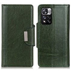 Custodia Portafoglio In Pelle Cover con Supporto M01L per Xiaomi Redmi Note 11 Pro+ Plus 5G Verde