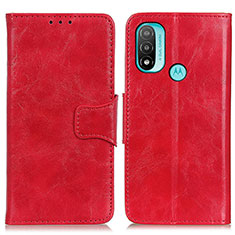 Custodia Portafoglio In Pelle Cover con Supporto M02L per Motorola Moto E30 Rosso