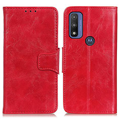 Custodia Portafoglio In Pelle Cover con Supporto M02L per Motorola Moto G Pure Rosso