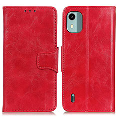 Custodia Portafoglio In Pelle Cover con Supporto M02L per Nokia C12 Pro Rosso