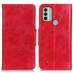 Custodia Portafoglio In Pelle Cover con Supporto M02L per Nokia C31 Rosso