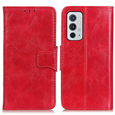 Custodia Portafoglio In Pelle Cover con Supporto M02L per OnePlus 9RT 5G Rosso