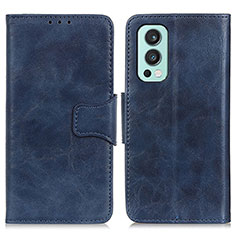 Custodia Portafoglio In Pelle Cover con Supporto M02L per OnePlus Nord 2 5G Blu