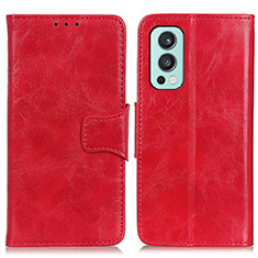 Custodia Portafoglio In Pelle Cover con Supporto M02L per OnePlus Nord 2 5G Rosso