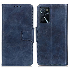 Custodia Portafoglio In Pelle Cover con Supporto M02L per Oppo A16s Blu