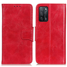 Custodia Portafoglio In Pelle Cover con Supporto M02L per Oppo A53s 5G Rosso