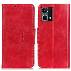 Custodia Portafoglio In Pelle Cover con Supporto M02L per Oppo F21 Pro 4G Rosso