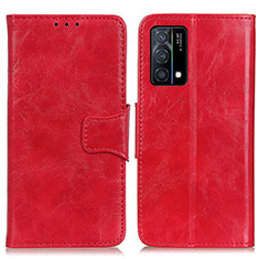 Custodia Portafoglio In Pelle Cover con Supporto M02L per Oppo K9 5G Rosso