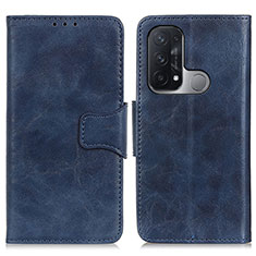 Custodia Portafoglio In Pelle Cover con Supporto M02L per Oppo Reno5 A Blu