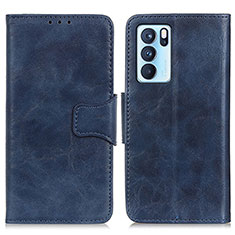 Custodia Portafoglio In Pelle Cover con Supporto M02L per Oppo Reno6 Pro 5G India Blu