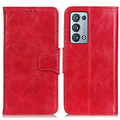 Custodia Portafoglio In Pelle Cover con Supporto M02L per Oppo Reno6 Pro+ Plus 5G Rosso