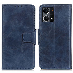 Custodia Portafoglio In Pelle Cover con Supporto M02L per Oppo Reno7 4G Blu