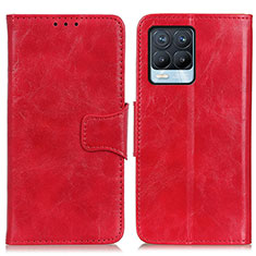 Custodia Portafoglio In Pelle Cover con Supporto M02L per Realme 8 4G Rosso