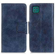 Custodia Portafoglio In Pelle Cover con Supporto M02L per Samsung Galaxy F42 5G Blu