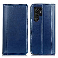 Custodia Portafoglio In Pelle Cover con Supporto M02L per Samsung Galaxy S23 Ultra 5G Blu