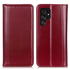 Custodia Portafoglio In Pelle Cover con Supporto M02L per Samsung Galaxy S23 Ultra 5G Rosso