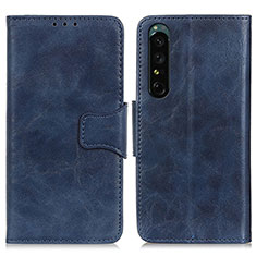 Custodia Portafoglio In Pelle Cover con Supporto M02L per Sony Xperia 1 IV SO-51C Blu