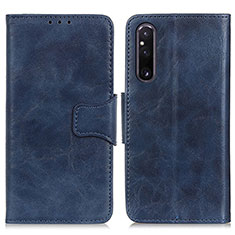 Custodia Portafoglio In Pelle Cover con Supporto M02L per Sony Xperia 1 V Blu