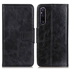 Custodia Portafoglio In Pelle Cover con Supporto M02L per Sony Xperia 1 V Nero