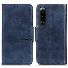 Custodia Portafoglio In Pelle Cover con Supporto M02L per Sony Xperia 5 III Blu