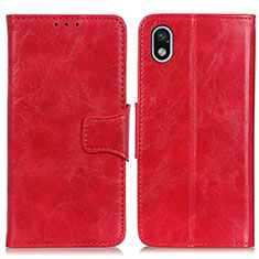 Custodia Portafoglio In Pelle Cover con Supporto M02L per Sony Xperia Ace III SO-53C Rosso