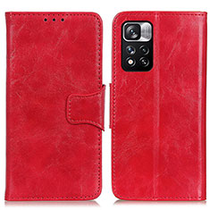 Custodia Portafoglio In Pelle Cover con Supporto M02L per Xiaomi Mi 11i 5G (2022) Rosso