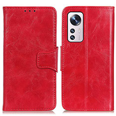 Custodia Portafoglio In Pelle Cover con Supporto M02L per Xiaomi Mi 12 5G Rosso