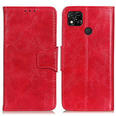 Custodia Portafoglio In Pelle Cover con Supporto M02L per Xiaomi POCO C31 Rosso