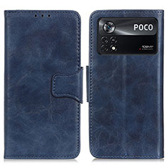 Custodia Portafoglio In Pelle Cover con Supporto M02L per Xiaomi Poco X4 Pro 5G Blu