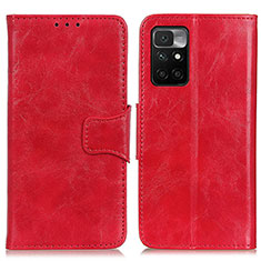 Custodia Portafoglio In Pelle Cover con Supporto M02L per Xiaomi Redmi 10 (2022) Rosso