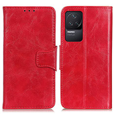 Custodia Portafoglio In Pelle Cover con Supporto M02L per Xiaomi Redmi K50 5G Rosso