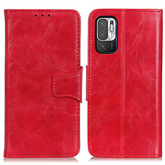 Custodia Portafoglio In Pelle Cover con Supporto M02L per Xiaomi Redmi Note 10 5G Rosso