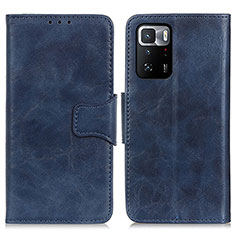 Custodia Portafoglio In Pelle Cover con Supporto M02L per Xiaomi Redmi Note 10 Pro 5G Blu