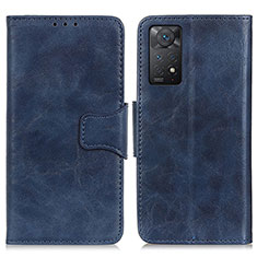 Custodia Portafoglio In Pelle Cover con Supporto M02L per Xiaomi Redmi Note 11 Pro 4G Blu